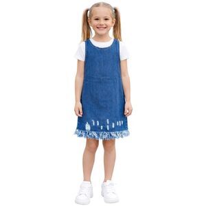 Hayden girls Denim Sleeveless Dress - Size 13/14
